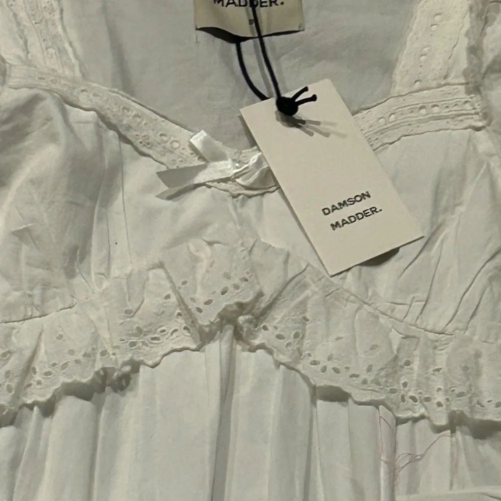 NWT DAMSON MADDER Eyelet Maxi Prairie Dress White Size 8 Anthropologie NEW - Picture 3 of 5